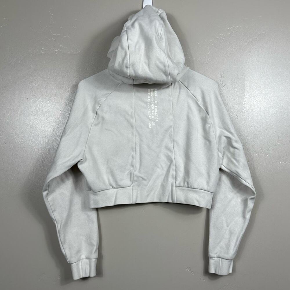 Alphalete Identity Pro Crop Hoodie - Ivory White Size Small - Picture 3 of 5